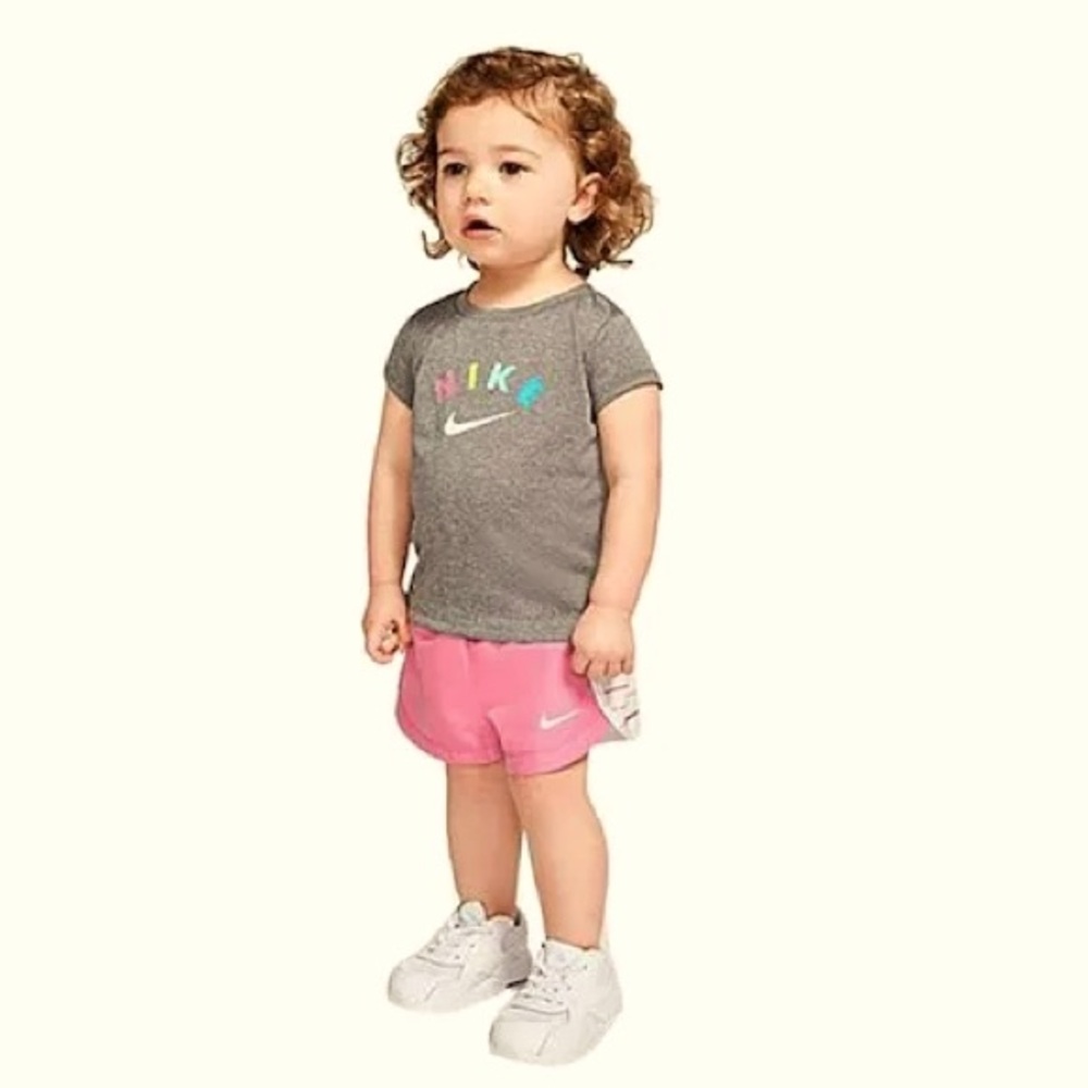 Nike - 2-Pc Dry Fit Tee & Shorts Set | Magic Flamingo - NWT - Toddler 12 Months